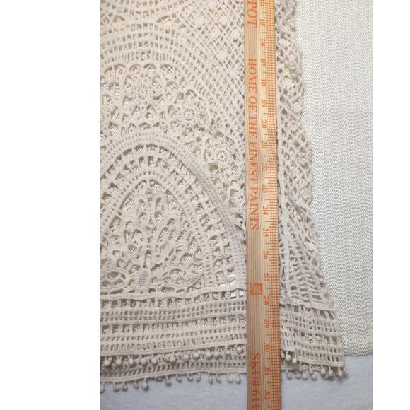 Cream Crochet Women's Swim Cover Up Dress Backless Vacation Beach Cruise Pool - Picture 4 of 7